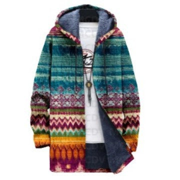 Digital Printing Plus Velvet Men's Casual Jacket