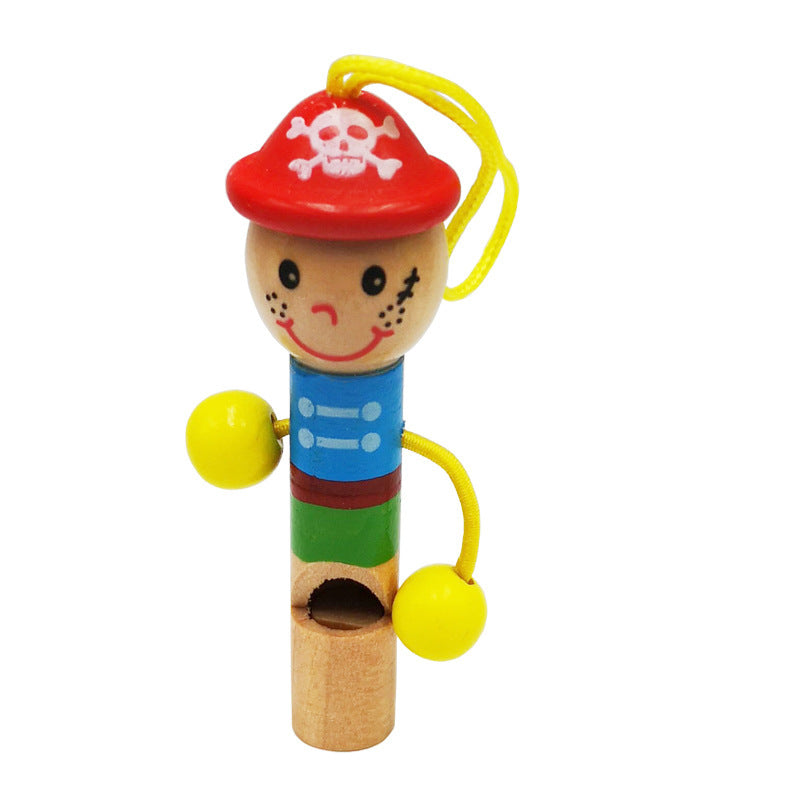 Wooden Cute Pirate Whistle Hangable Keychain Card