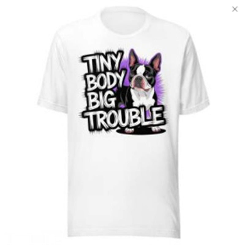 Retro Medieval Modern Dog Pattern Printed Women's Short-sleeved T-shirt