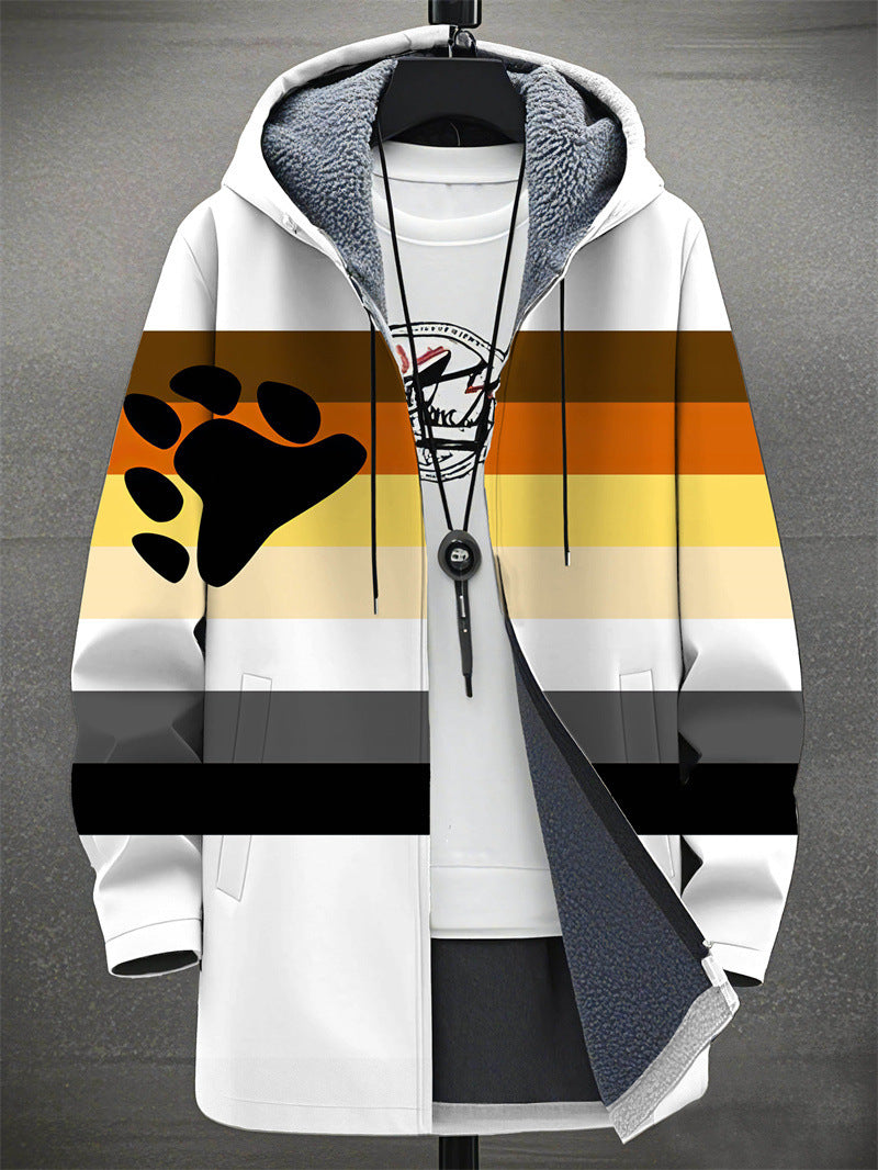 Digital Printing Plus Velvet Men's Casual Jacket