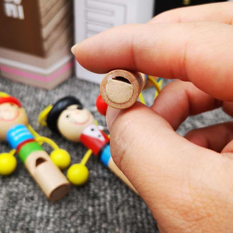 Wooden Cute Pirate Whistle Hangable Keychain Card