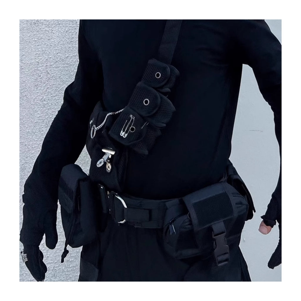 High Street Function Detachable Multifunctional Tactical Belt Waist Bag Suit