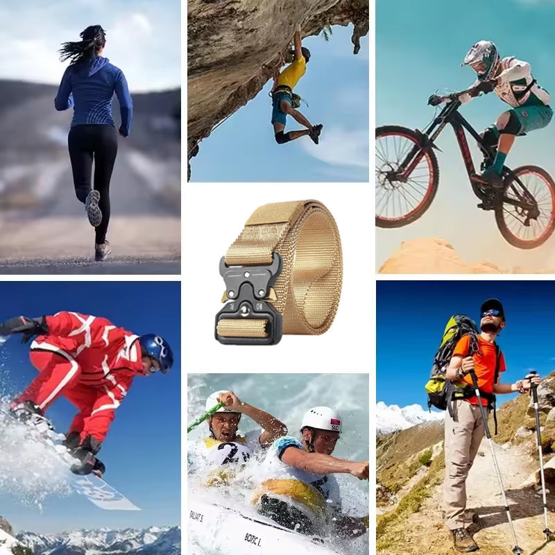 Men's Belt Outdoor Hunting Tactical Belt Mult-Function Buckle Nylon Belt High Quality Marine Corps Belt Metal Buckle