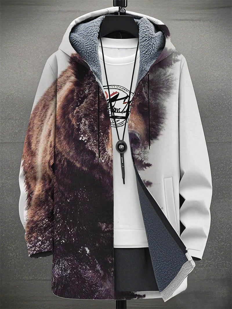 Digital Printing Plus Velvet Men's Casual Jacket